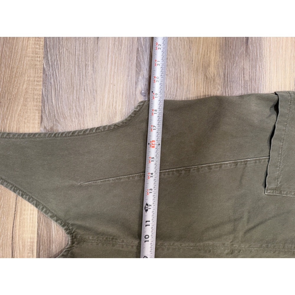 We The Free Free People Olive Green Cotton Twill Slouchy Overalls Jumpsuit M - Picture 7 of 8